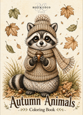 Autumn Animals Printable Adult Coloring Book