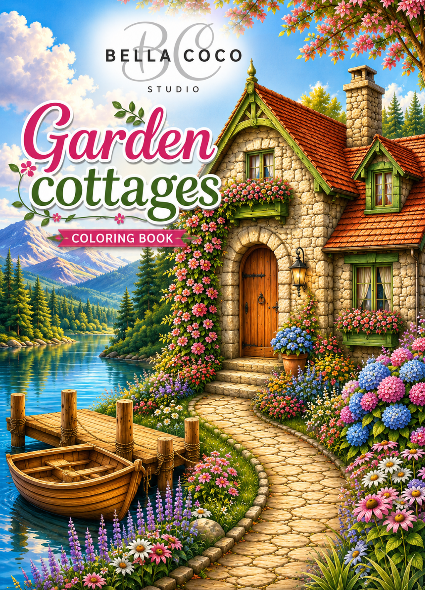 Garden Cottages Coloring Book | Printable PDF