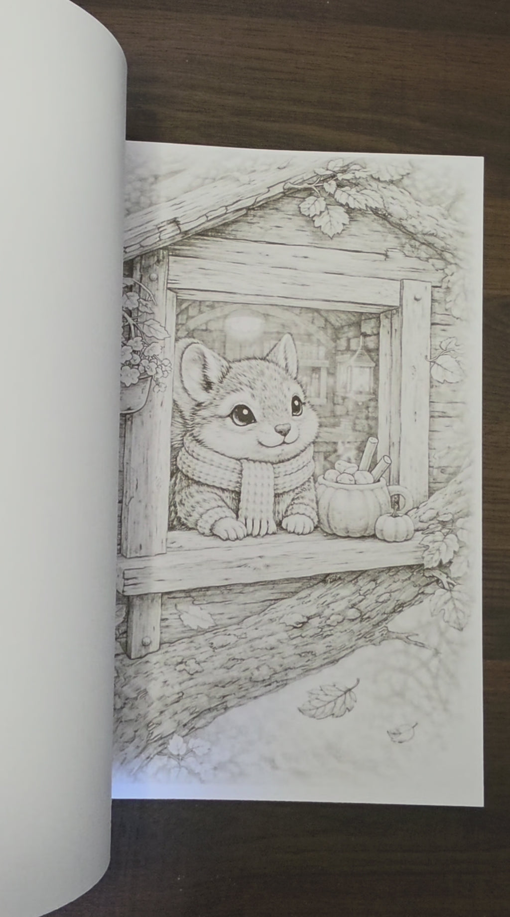 Autumn Animals Printable Adult Coloring Book