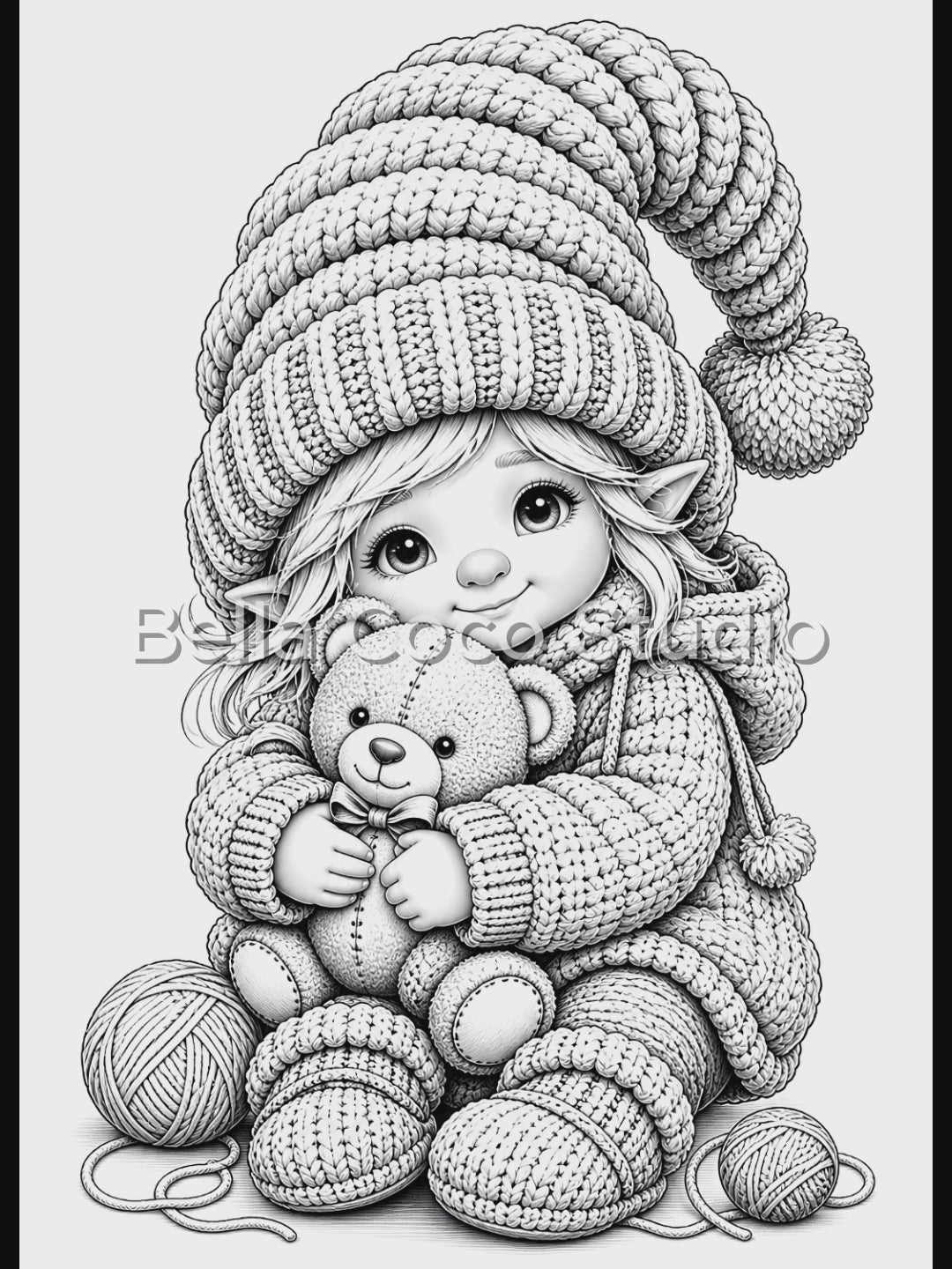 Knitted Gnomes – Printable Coloring Book