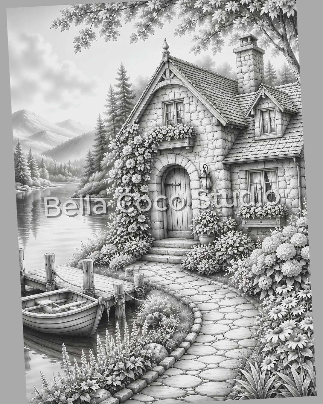 Garden Cottages Coloring Book | Printable PDF