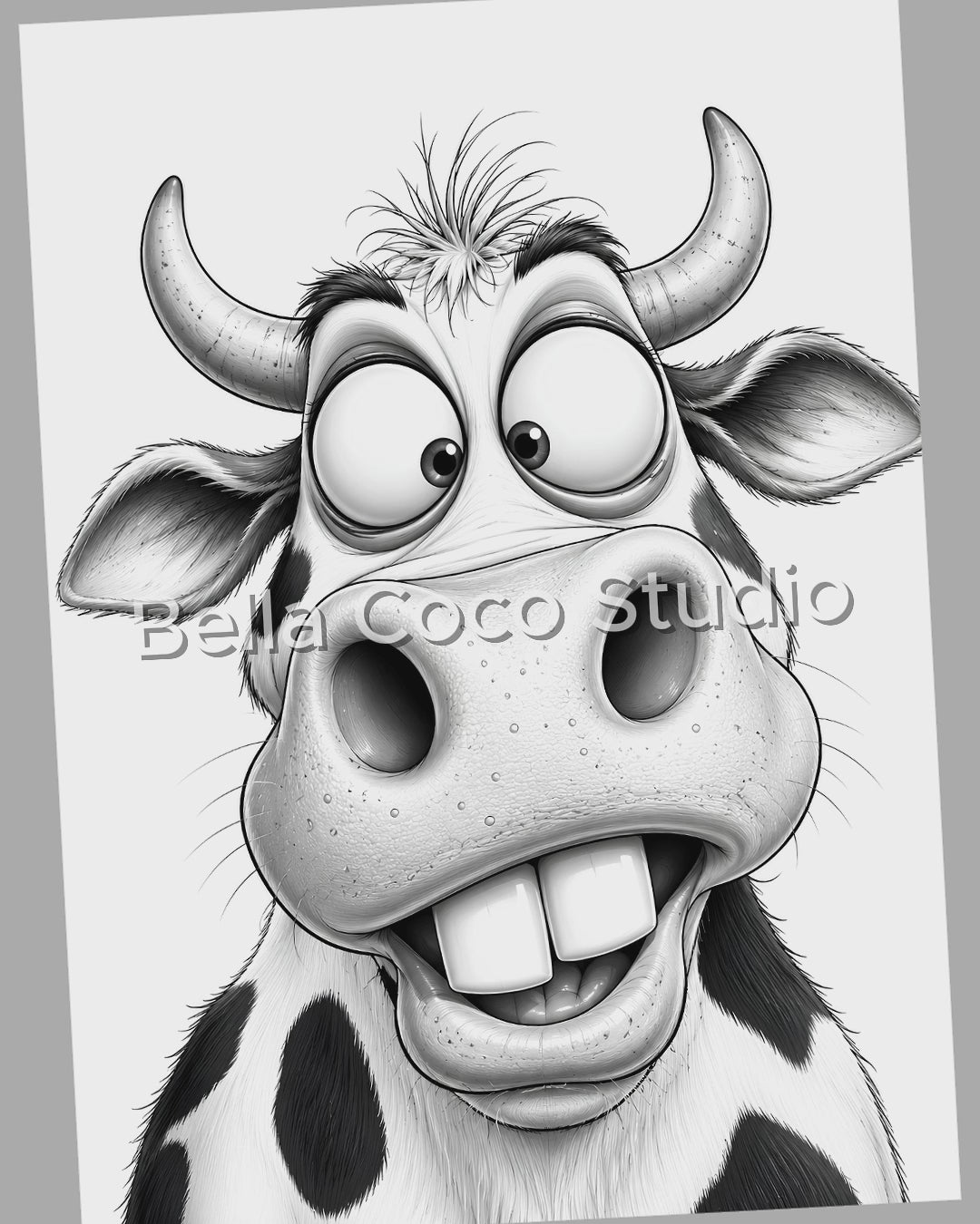 Funny Animals Adult Coloring Book l Digital PDF Download